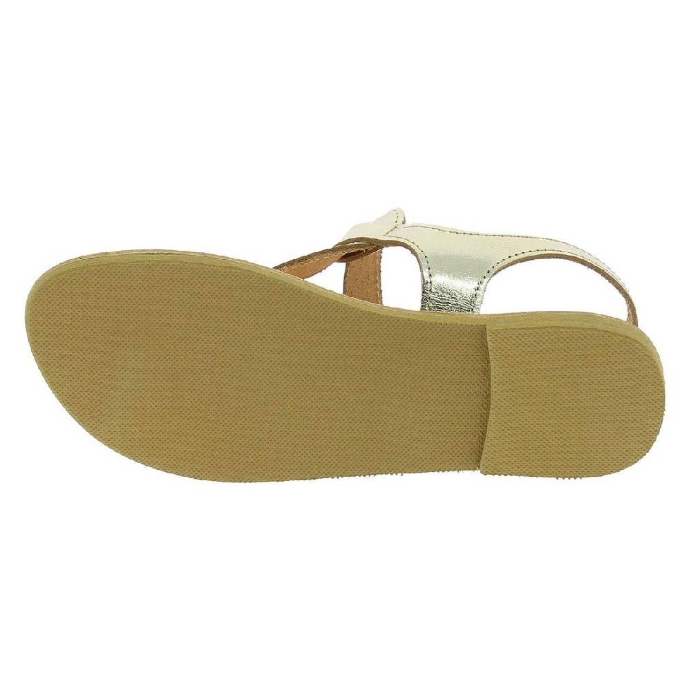 Lartigiano Del Cuoio Sandali infradito a goccia da donna fatti a mano in pelle di vitello laminata oro Italia