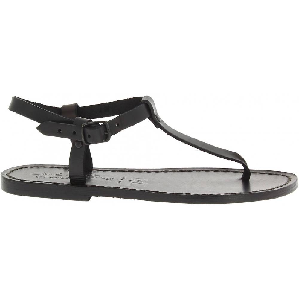 Lartigiano Del Cuoio Sandali infradito fatti a mano in pelle nera Shopping Online