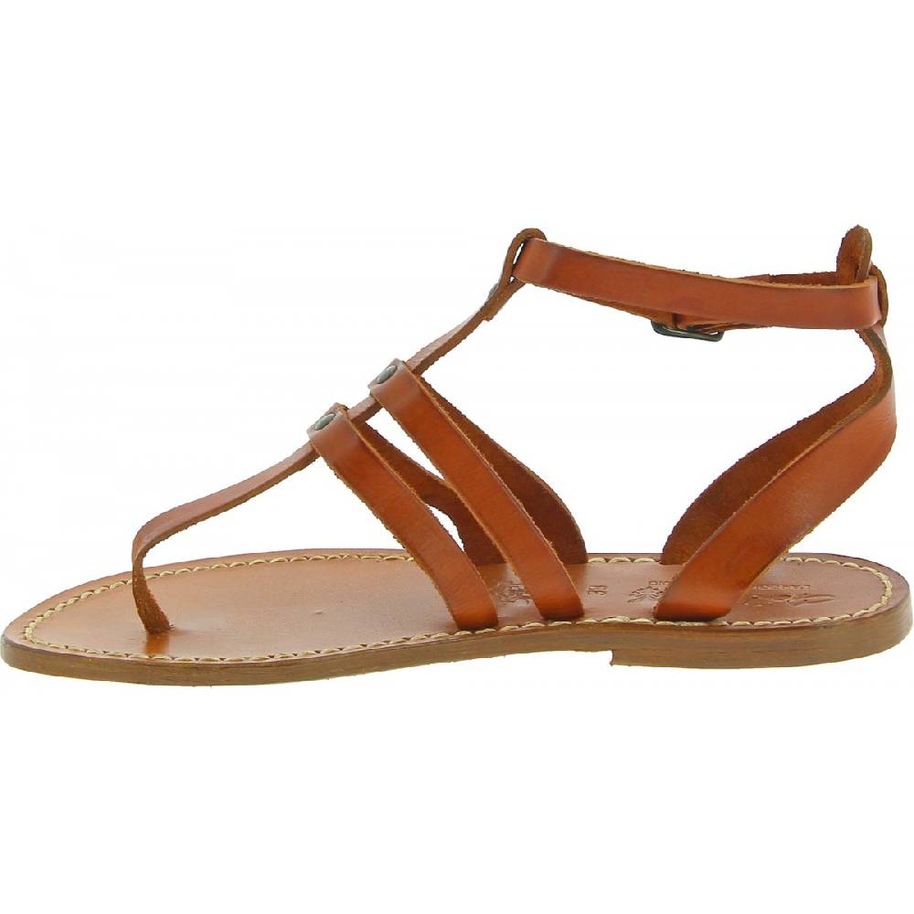Lartigiano Del Cuoio Sandali infradito donna in pelle color cuoio Novità