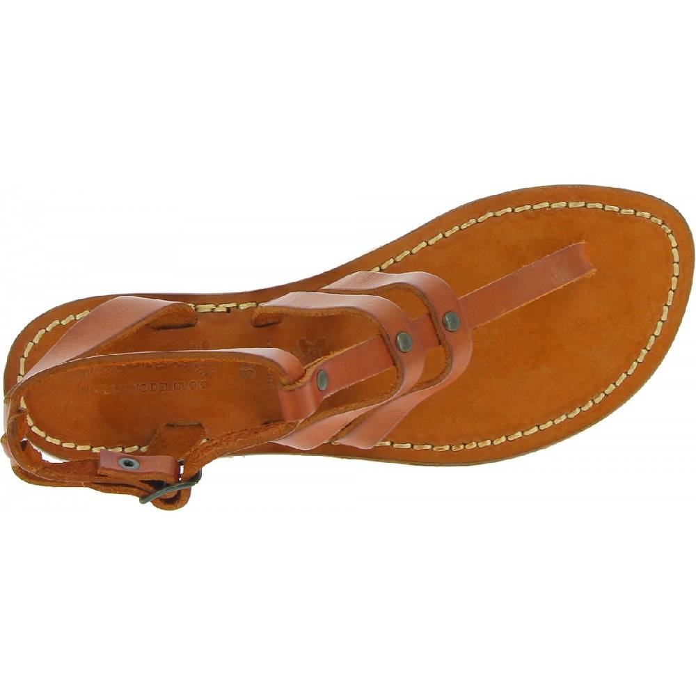 Lartigiano Del Cuoio Sandali infradito donna in pelle color cuoio Novità