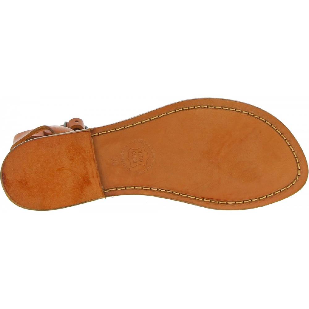 Lartigiano Del Cuoio Sandali infradito donna in pelle color cuoio Novità