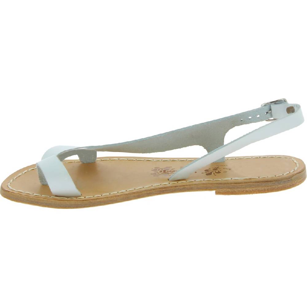 Lartigiano Del Cuoio Sandali infradito da donna in pelle bianca artigianali Sconto