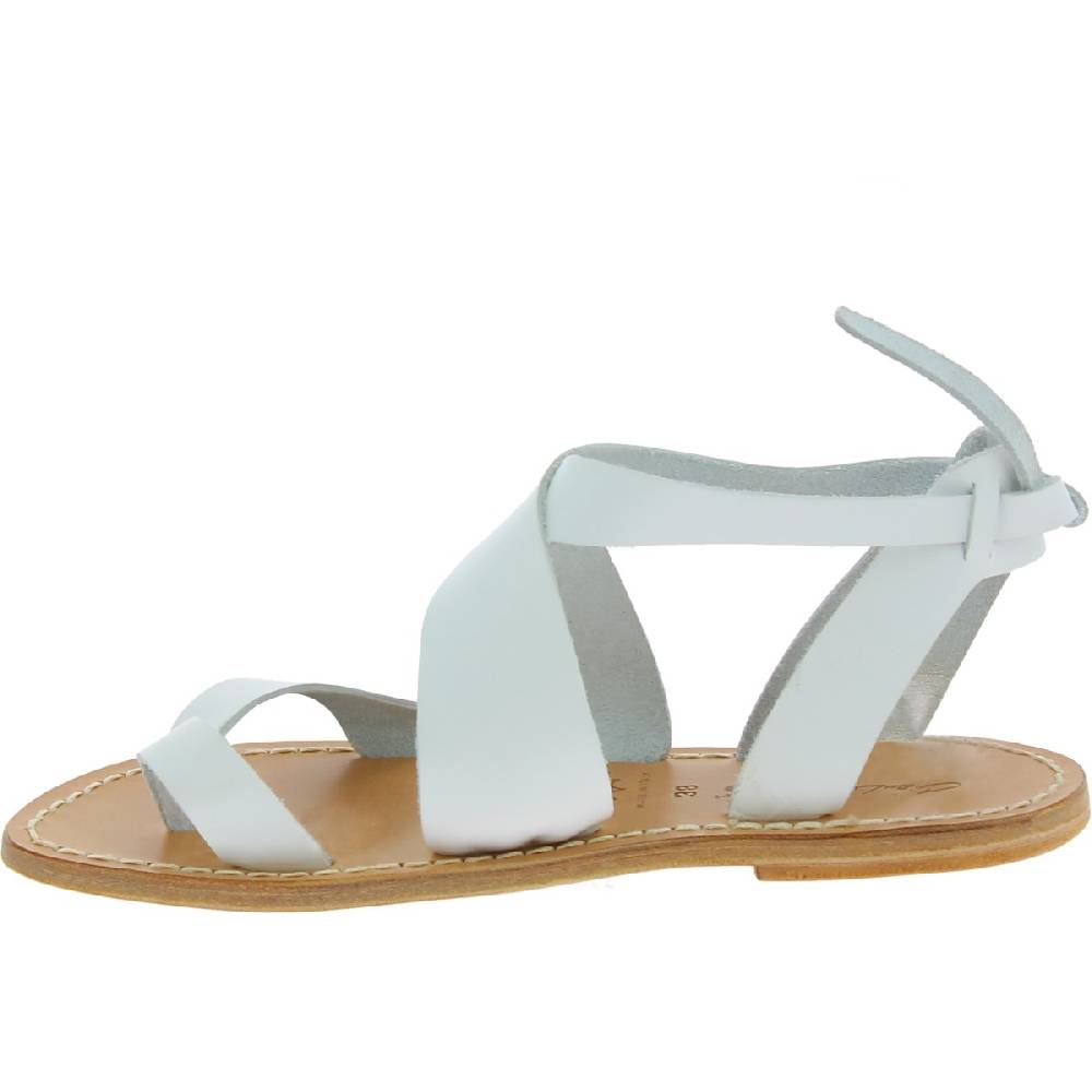 Lartigiano Del Cuoio Sandali donna fatti a mano in pelle colore bianco Economico