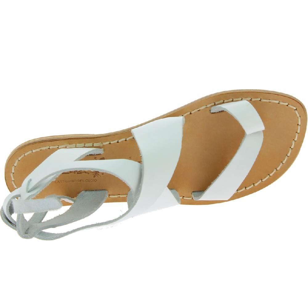 Lartigiano Del Cuoio Sandali donna fatti a mano in pelle colore bianco Economico