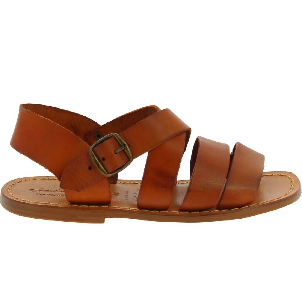 Lartigiano Del Cuoio Sandali da uomo in pelle color cuoio fatti a mano in Italia Shopping online