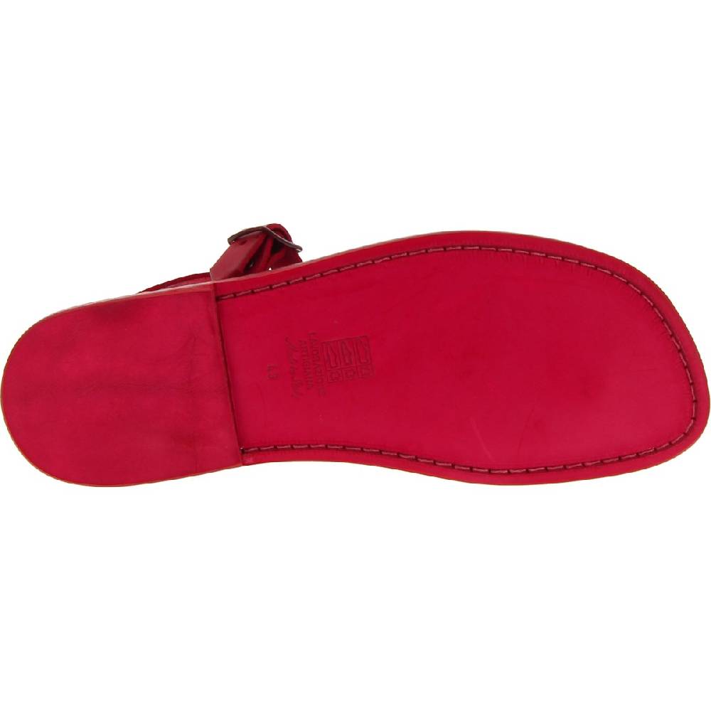 Lartigiano Del Cuoio Sandali infradito in cuoio rosso fatti a mano Saldi