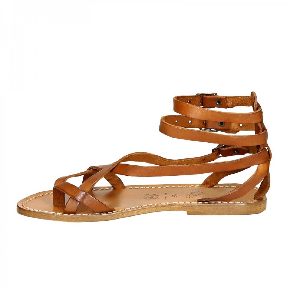 Lartigiano Del Cuoio Sandali gladiator donna fatti a mano in pelle colore cuoio antico 2025
