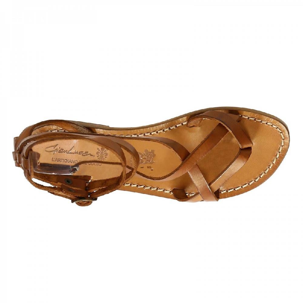 Lartigiano Del Cuoio Sandali gladiator donna fatti a mano in pelle colore cuoio antico 2025