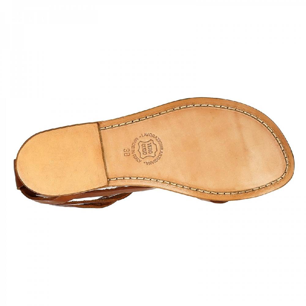 Lartigiano Del Cuoio Sandali gladiator donna fatti a mano in pelle colore cuoio antico 2025