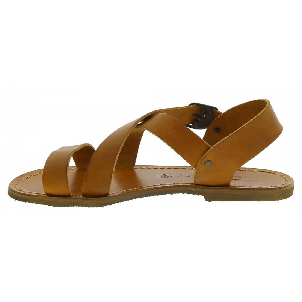 Lartigiano Del Cuoio Sandali alla francescana donna in pelle color cuoio artigianali 2025