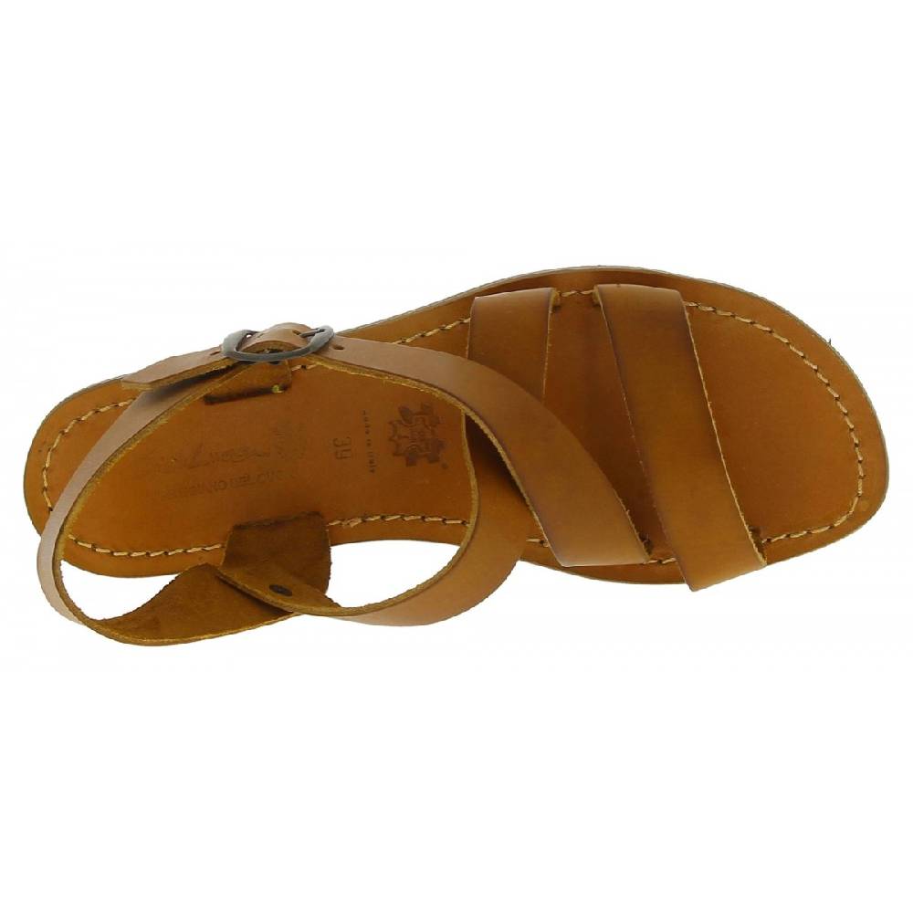 Lartigiano Del Cuoio Sandali alla francescana donna in pelle color cuoio artigianali 2025
