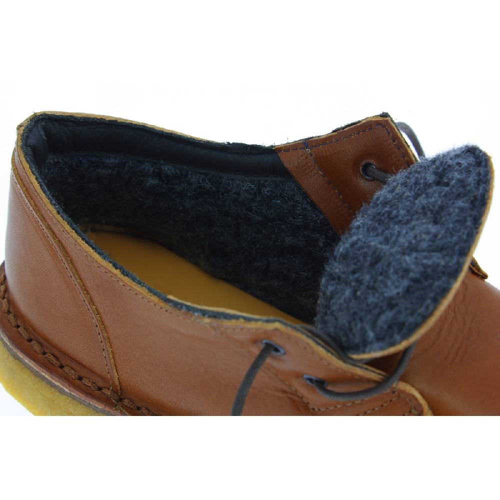 Lartigiano Del Cuoio Scarpe basse da donna in pelle marrone fodera invernale In Linea