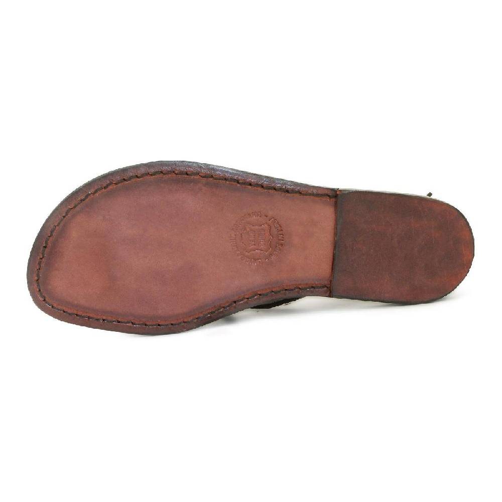 Lartigiano Del Cuoio Scarpe alla schiava artigianali in pelle marrone Promozione