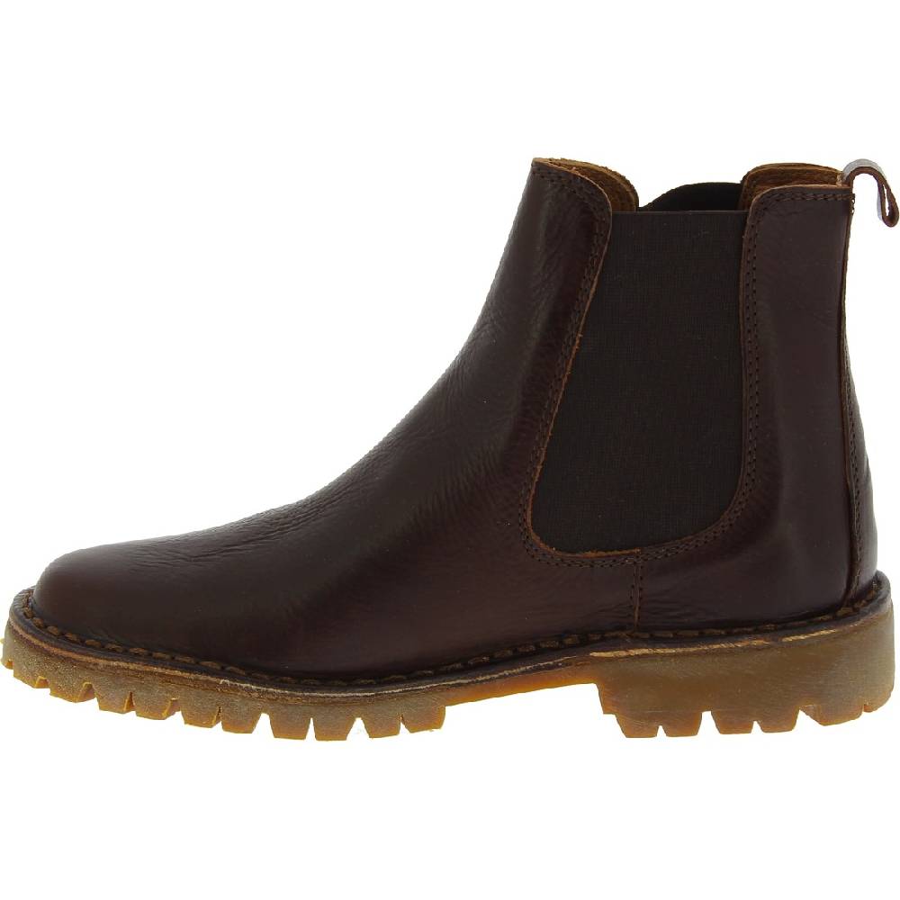 Lartigiano Del Cuoio Stivaletto beatles donna in pelle marrone scuro e suola Vibram Ritorno libero
