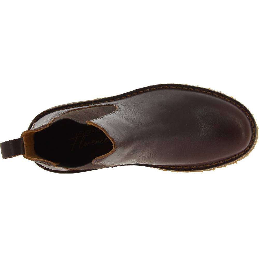 Lartigiano Del Cuoio Stivaletto beatles donna in pelle marrone scuro e suola Vibram Ritorno libero