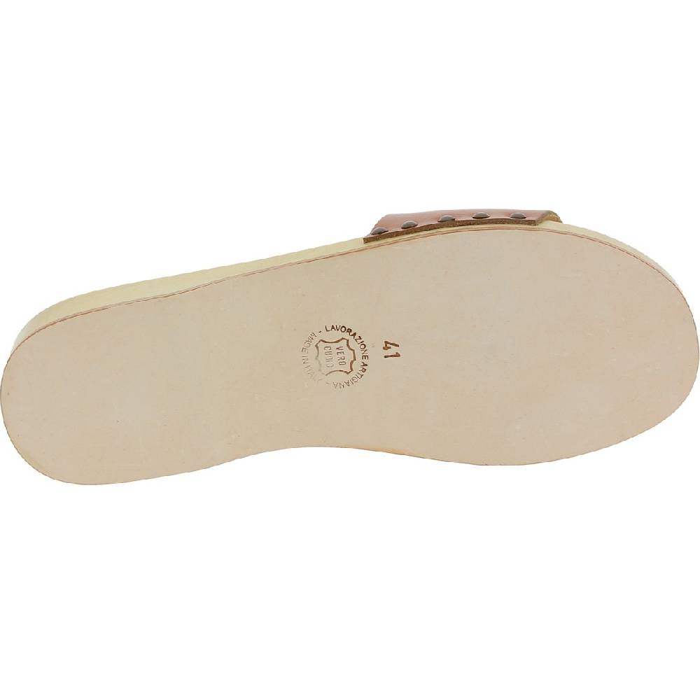 Lartigiano Del Cuoio Zoccoli in legno da uomo con fascia in pelle color cuoio Rilascio limitato