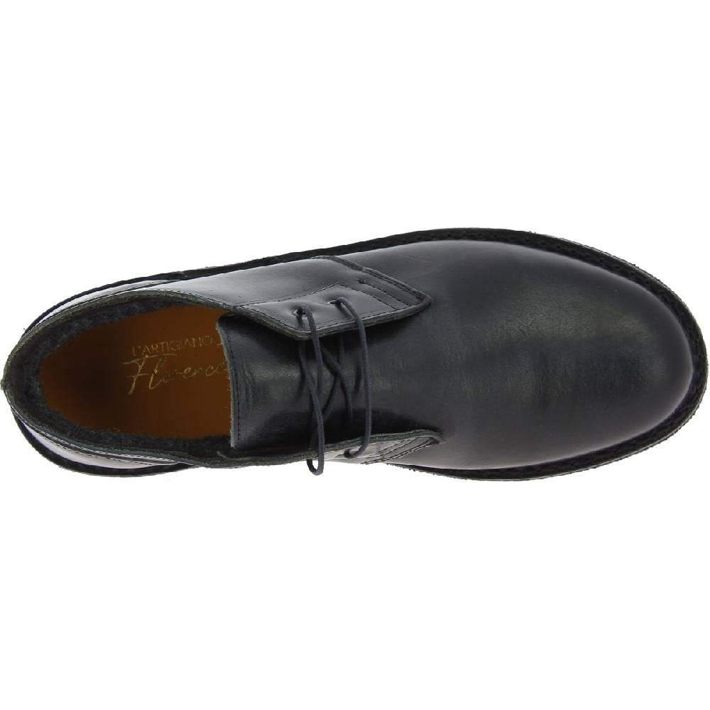 Lartigiano Del Cuoio Scarpe basse da uomo in pelle nera con fodera invernale Sottocosto