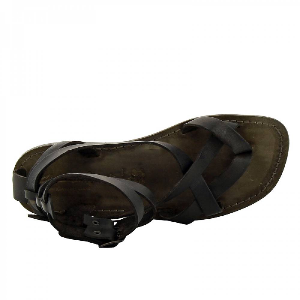 Lartigiano Del Cuoio Sandalo gladiatore uomo in pelle nero Outlet