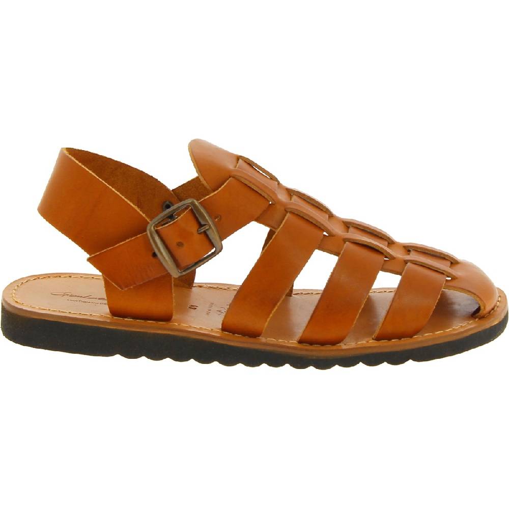 Lartigiano Del Cuoio Sandali frate uomo in pelle color cuoio fatti a mano Saldi