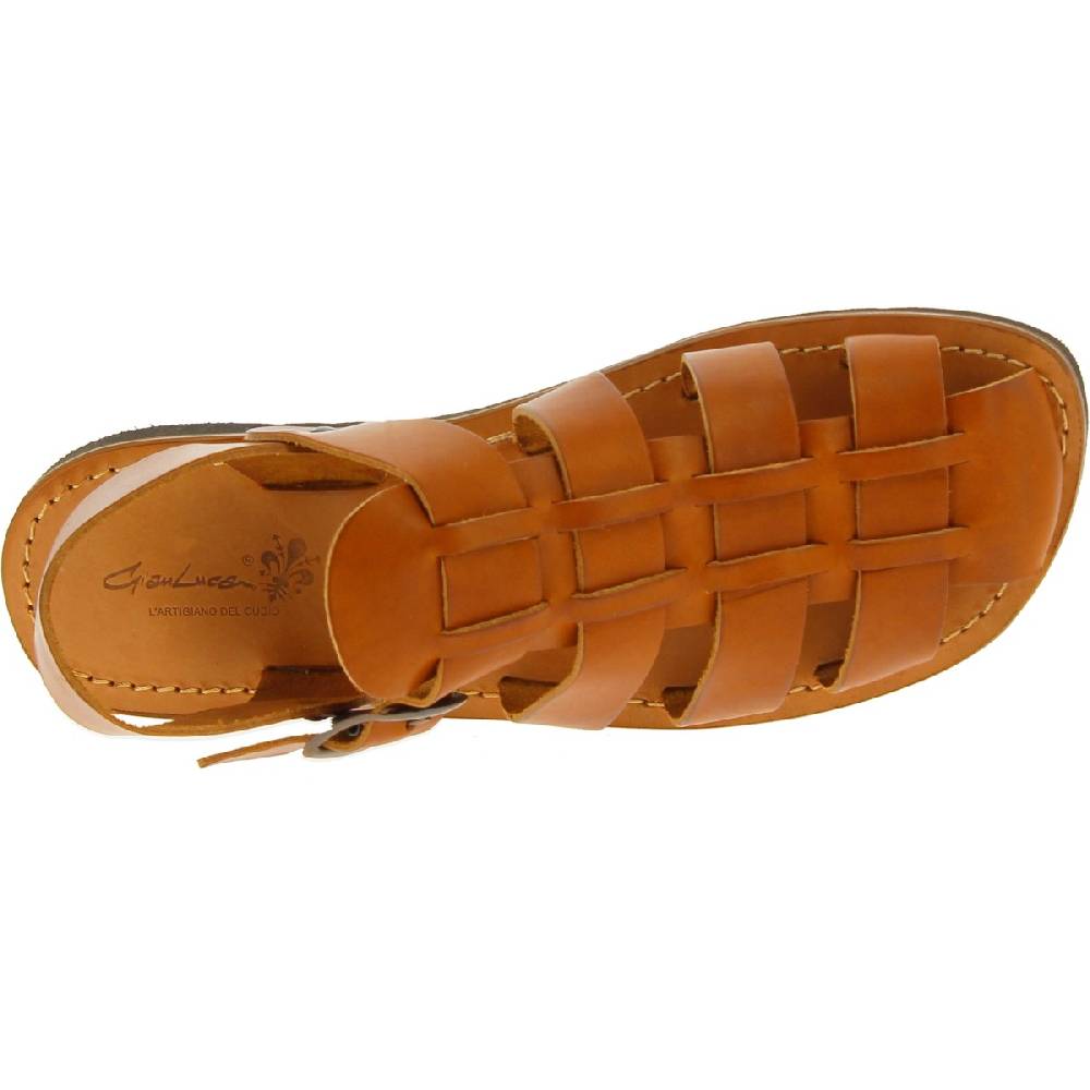 Lartigiano Del Cuoio Sandali frate uomo in pelle color cuoio fatti a mano Saldi