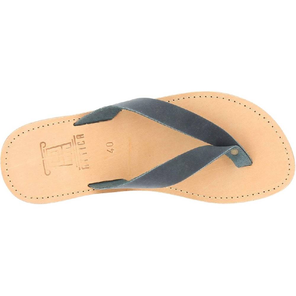 Lartigiano Del Cuoio Sandali infradito slip-on da uomo in pelle nabuk nera fatti a mano Offerte