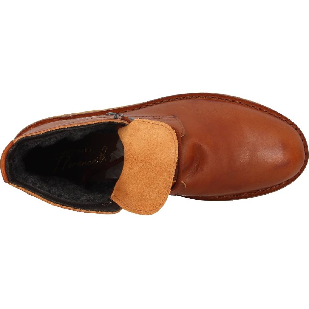 Lartigiano Del Cuoio Stivaletti da uomo in pelle color cuoio con fodera invernale Acquista Ora