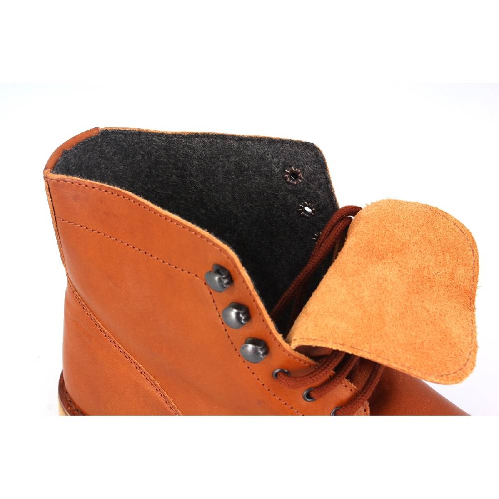 Lartigiano Del Cuoio Stivaletti da uomo in pelle color cuoio con fodera invernale Acquista Ora