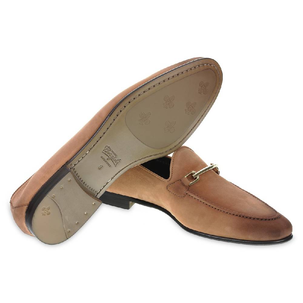 Lartigiano Del Cuoio Mocassino in pelle nabuccata con passante in metallo dorato Promozione Limitata