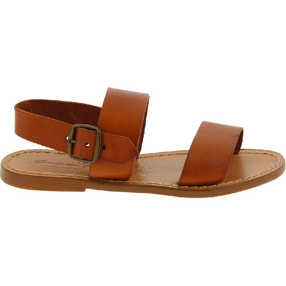 Lartigiano Del Cuoio Sandali francescani donna artigianali in pelle color cuoio Novità