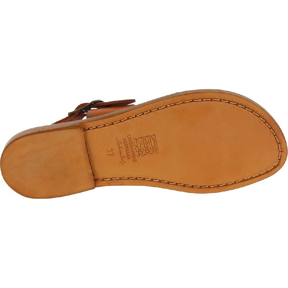 Lartigiano Del Cuoio Sandali francescani donna artigianali in pelle color cuoio Novità
