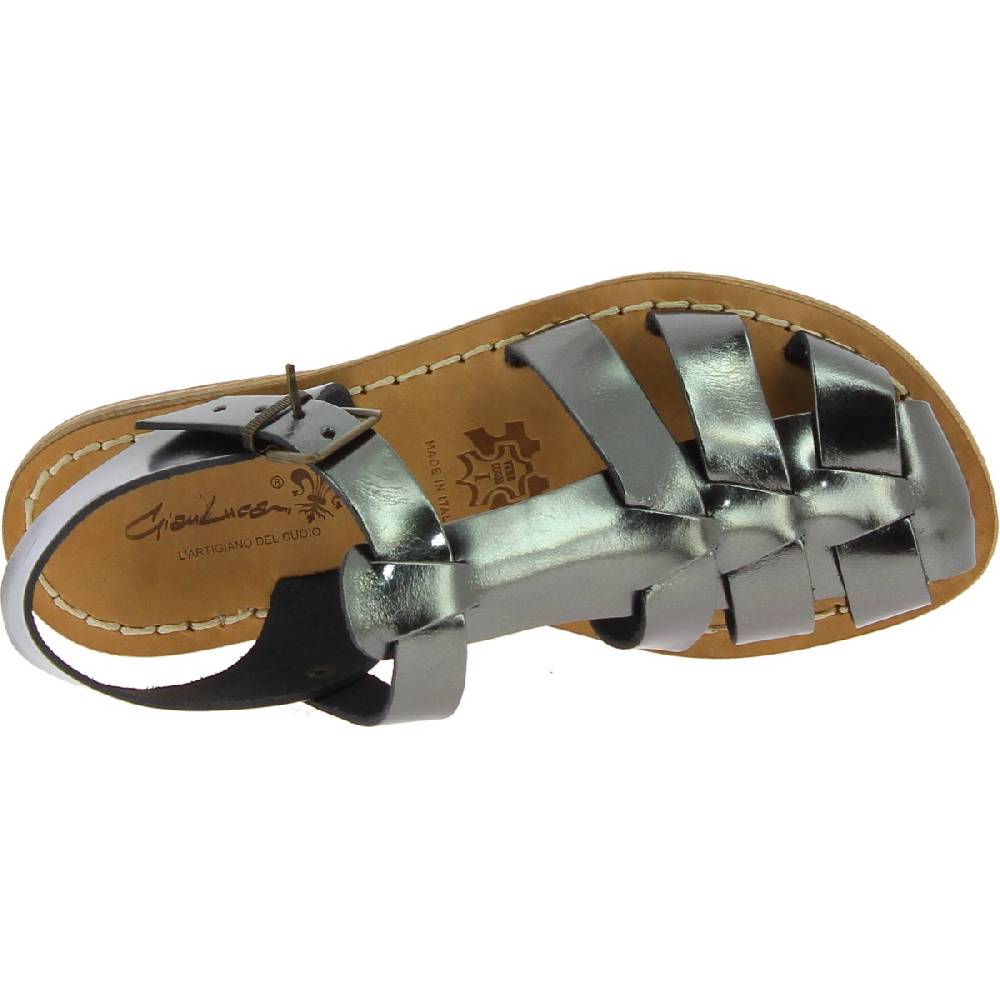 Lartigiano Del Cuoio Sandali da donna in pelle color titanio fatti a mano in Italia Sconto