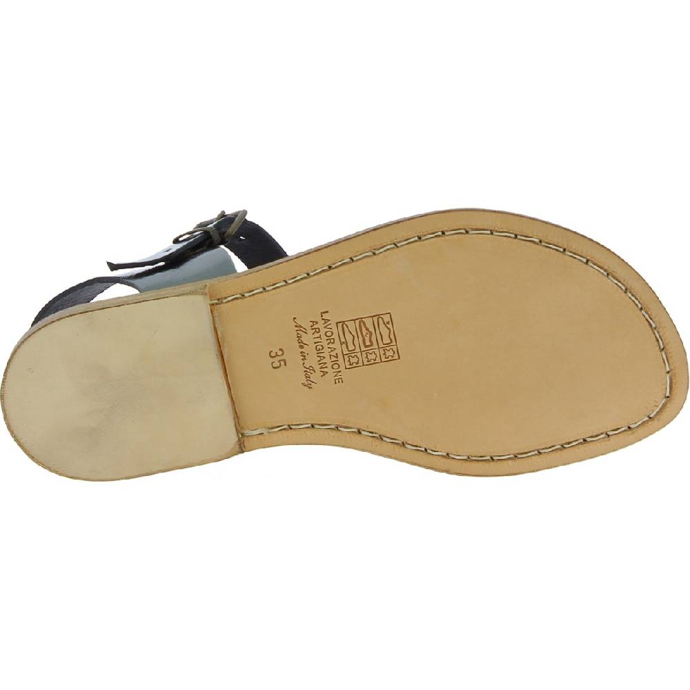 Lartigiano Del Cuoio Sandali da donna in pelle color titanio fatti a mano in Italia Sconto