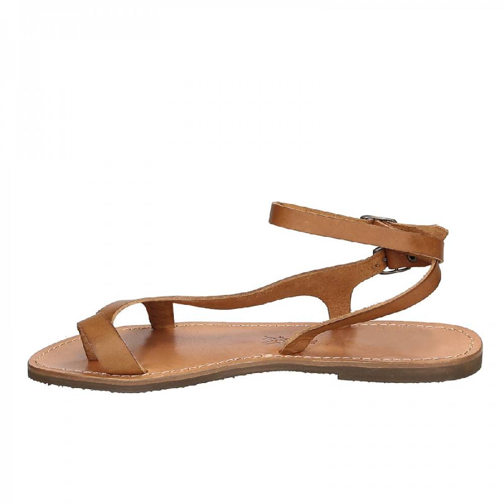 Lartigiano Del Cuoio Sandali infradito artigianali da donna in pelle color cuoio Offerta