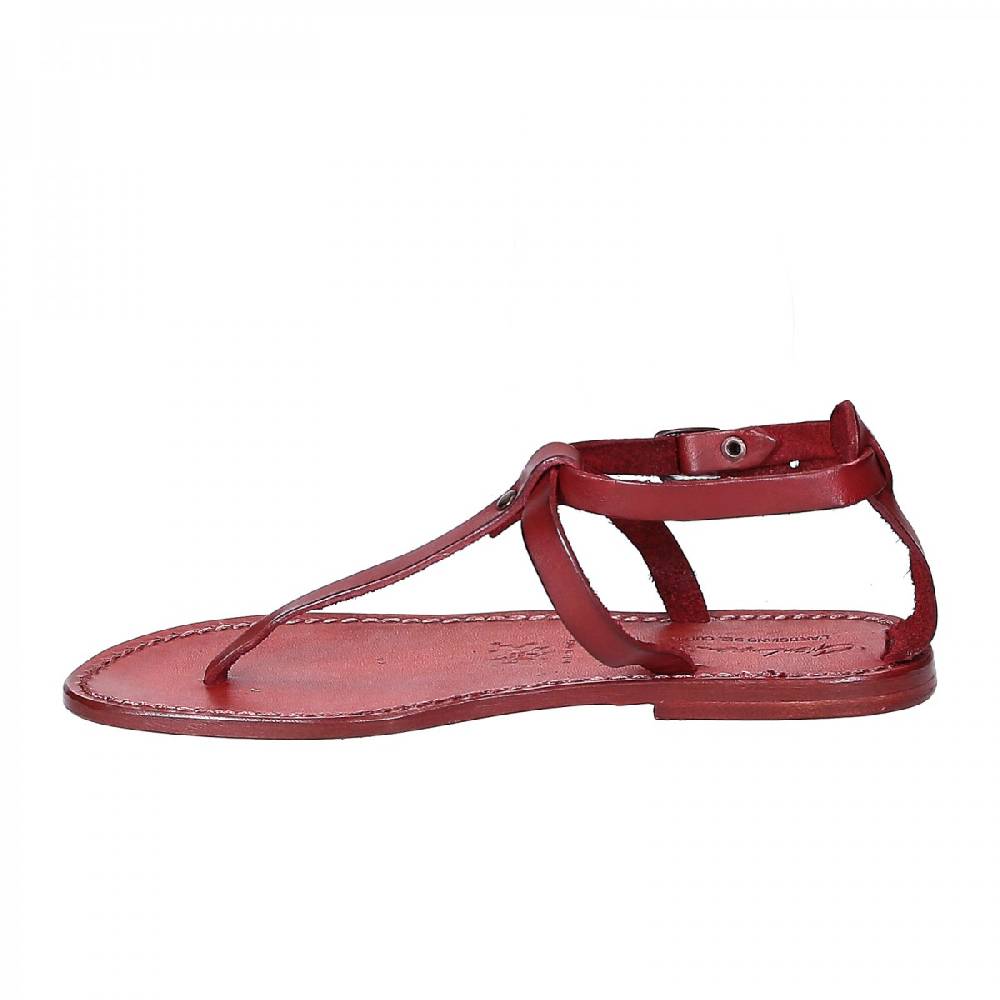 Lartigiano Del Cuoio Sandali infradito donna fatti a mano in pelle rosso Outlet