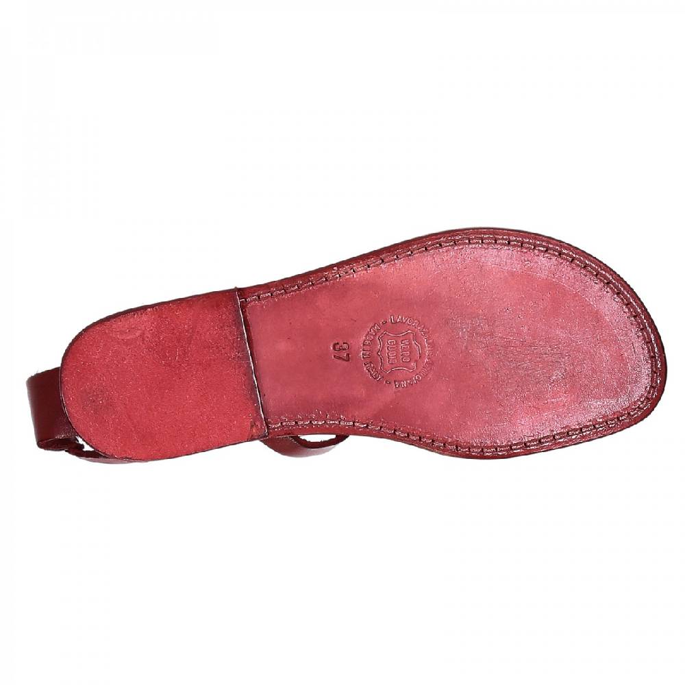 Lartigiano Del Cuoio Sandali infradito donna fatti a mano in pelle rosso Outlet