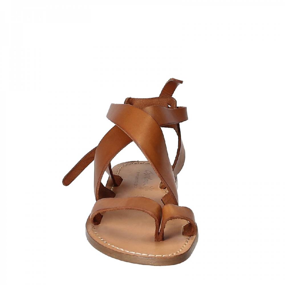 Lartigiano Del Cuoio Sandali donna fatti a mano in pelle colore cuoio In Vendita
