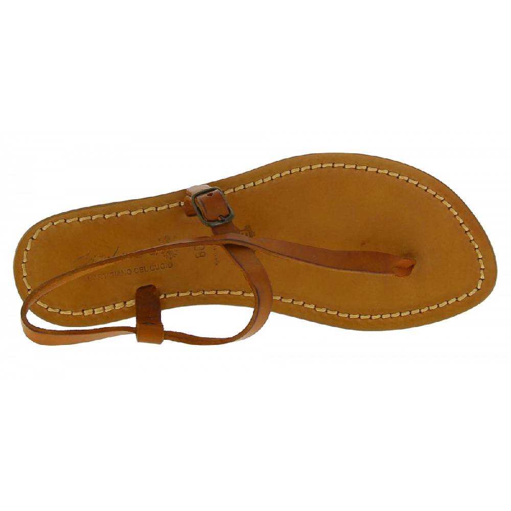 Lartigiano Del Cuoio Sandali infradito artigianali da donna in pelle color cuoio Saldi