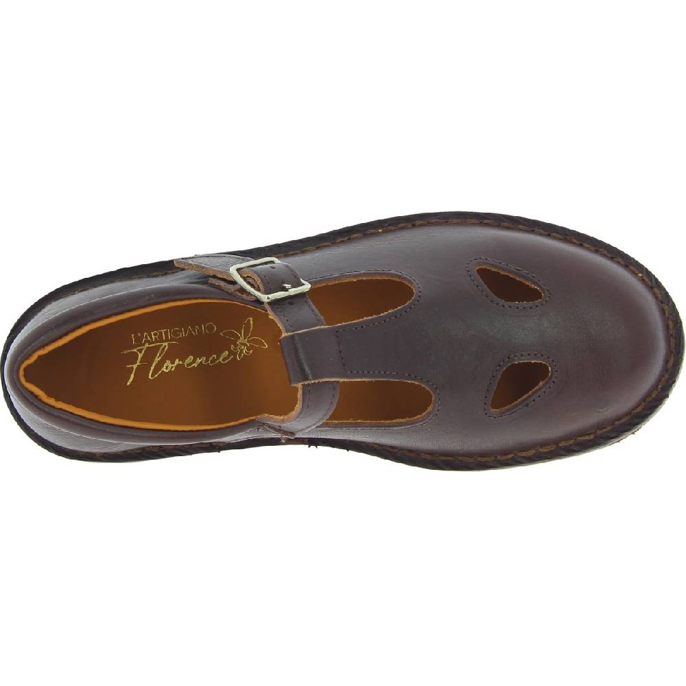Lartigiano Del Cuoio Scarpe aperte da donna in pelle marrone scuro fatte a mano in Italia Promozione