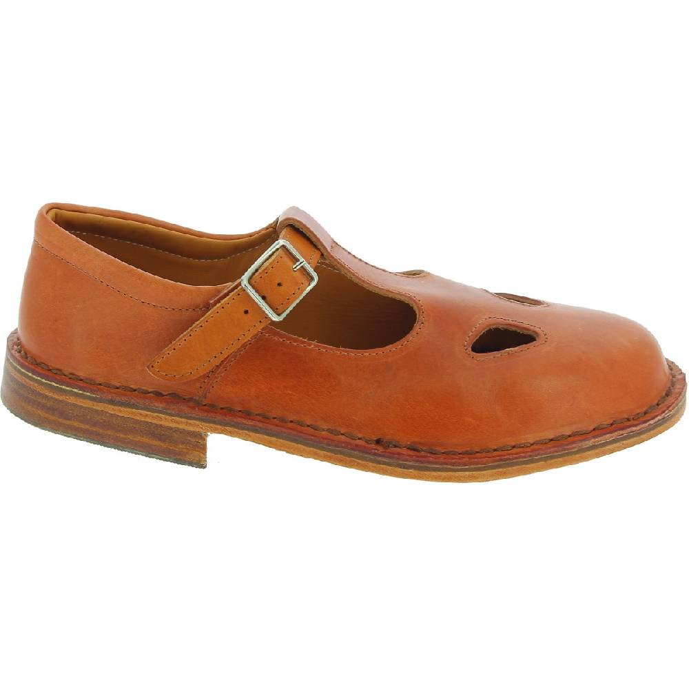 Lartigiano Del Cuoio Scarpe "occhi di bue" da donna in pelle marrone fatte a mano in Italia Consegna Veloce