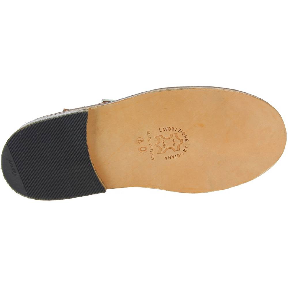 Lartigiano Del Cuoio Scarpe "occhi di bue" da donna in pelle marrone fatte a mano in Italia Consegna Veloce