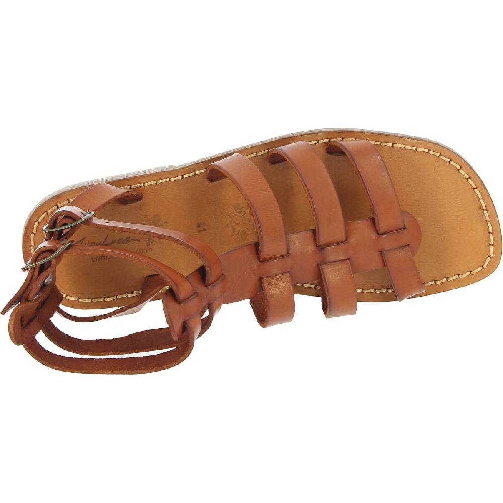Lartigiano Del Cuoio Sandali romani da uomo in pelle color cuoio antico Novità