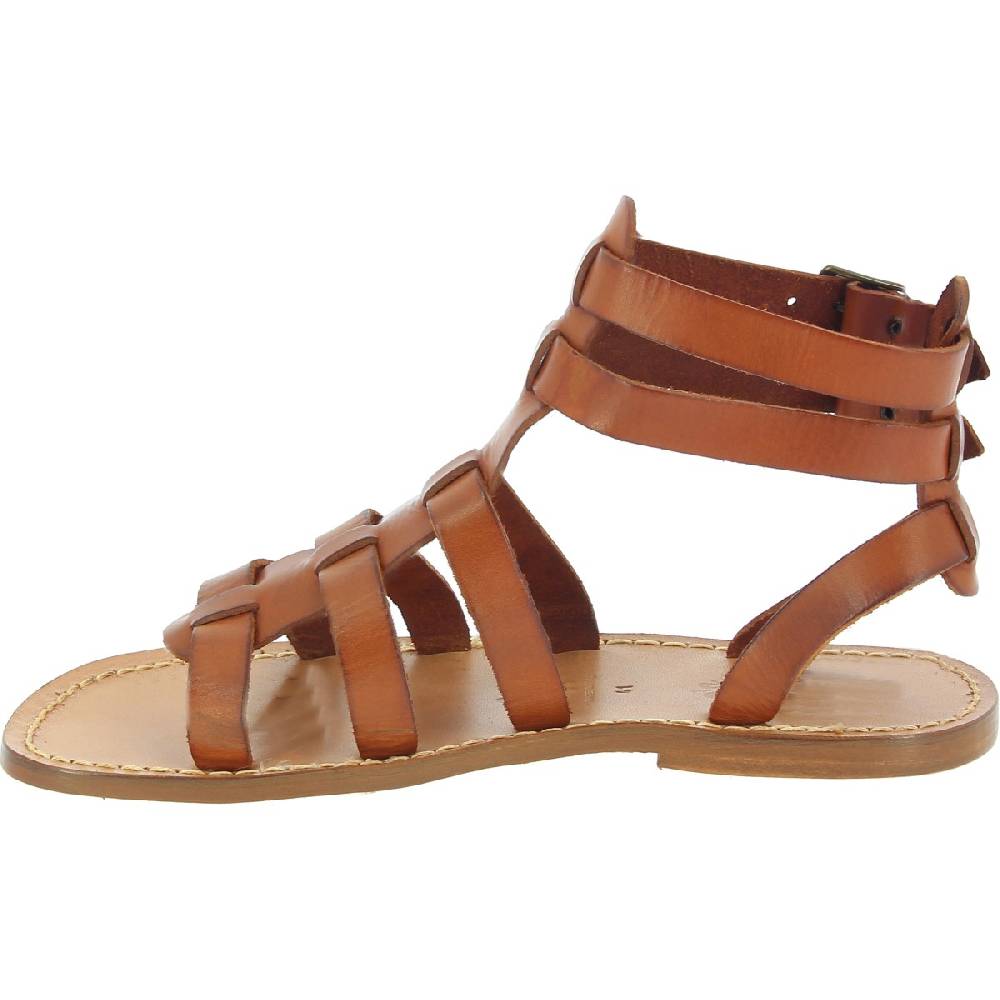 Lartigiano Del Cuoio Sandali romani da uomo in pelle color cuoio antico Novità