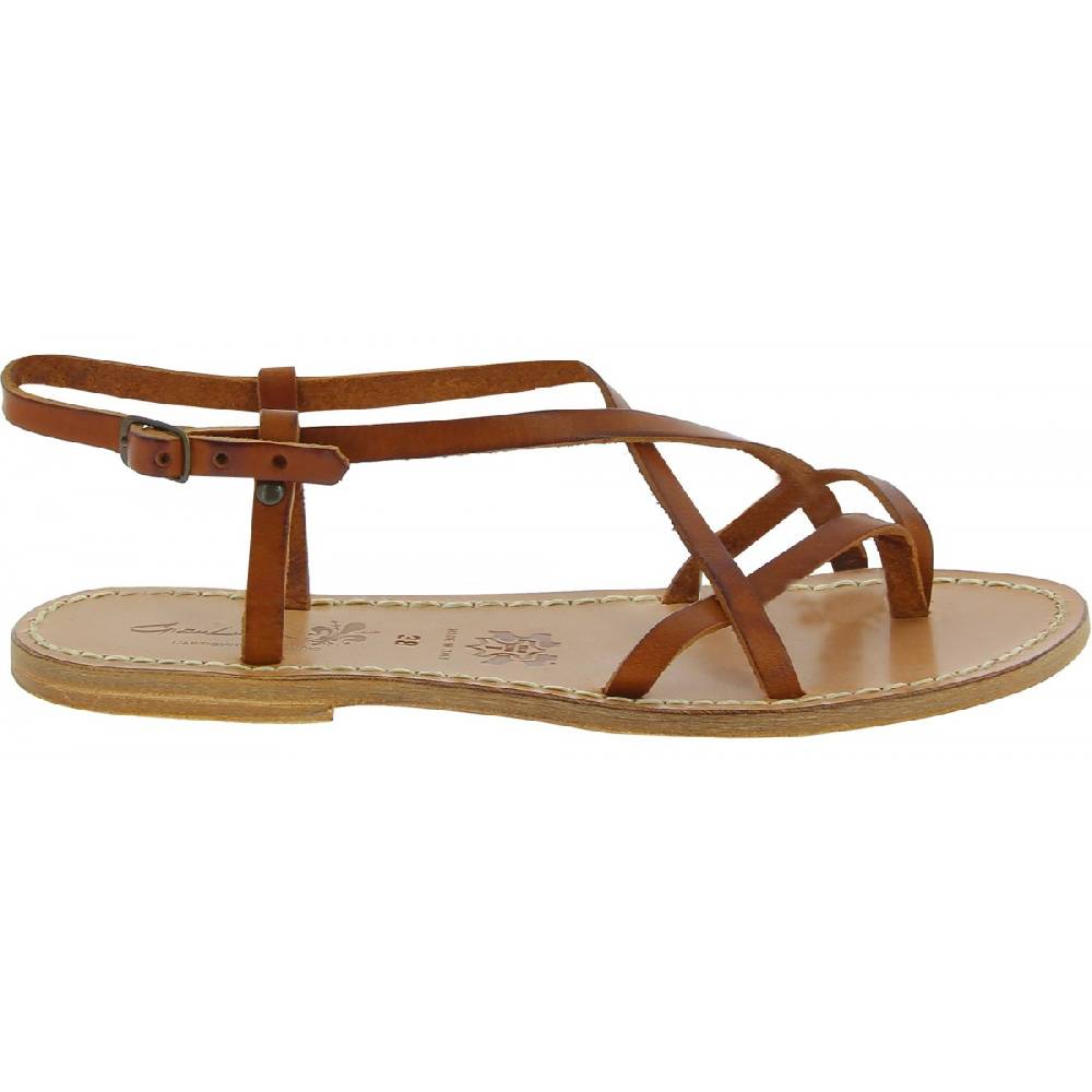 Lartigiano Del Cuoio Sandali da donna in pelle color cuoio fatti a mano Hotsell