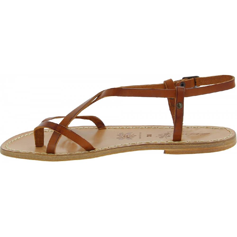 Lartigiano Del Cuoio Sandali da donna in pelle color cuoio fatti a mano Hotsell