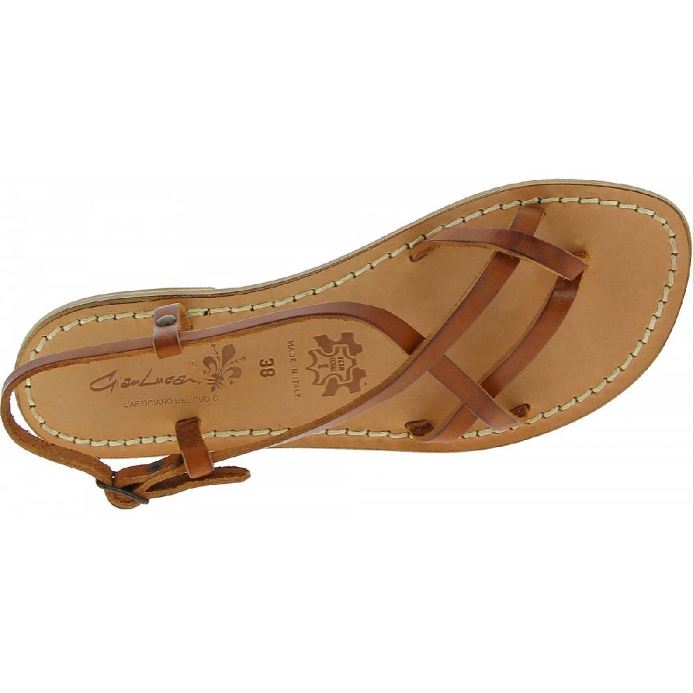 Lartigiano Del Cuoio Sandali da donna in pelle color cuoio fatti a mano Hotsell