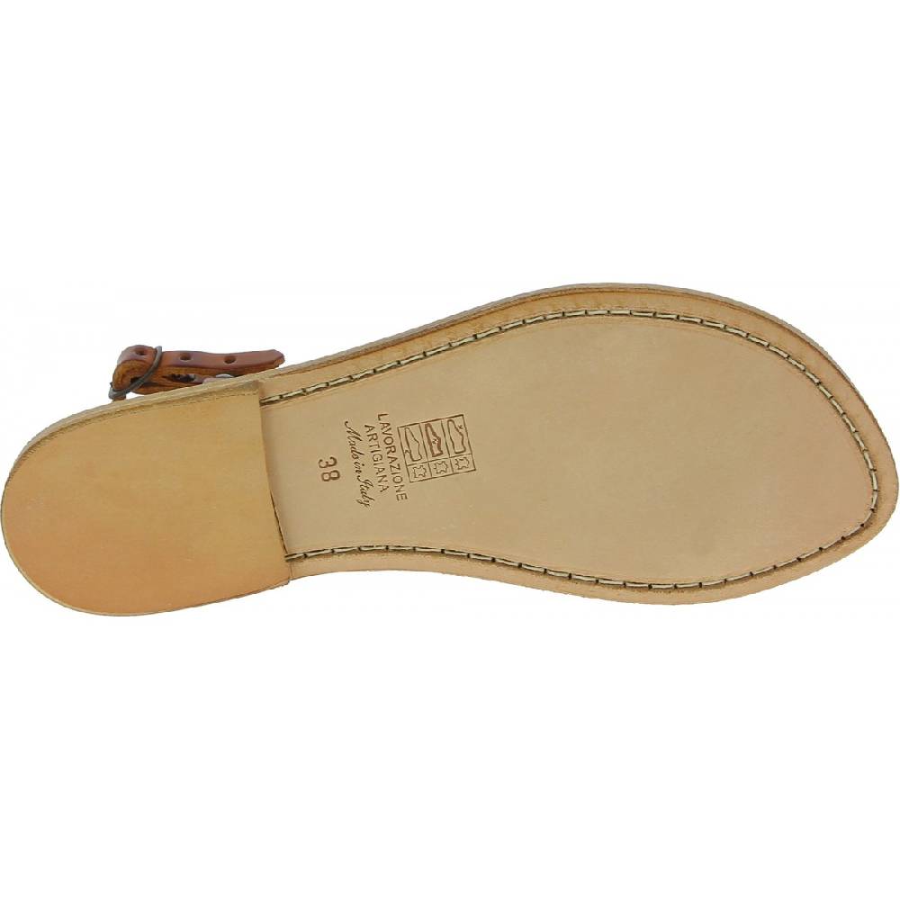 Lartigiano Del Cuoio Sandali da donna in pelle color cuoio fatti a mano Hotsell