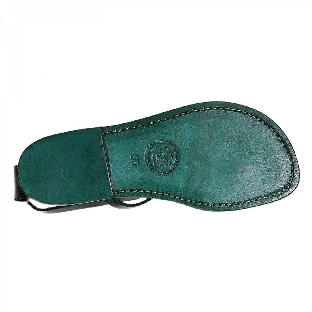 Lartigiano Del Cuoio Sandali infradito donna fatti a mano in pelle verde Moda
