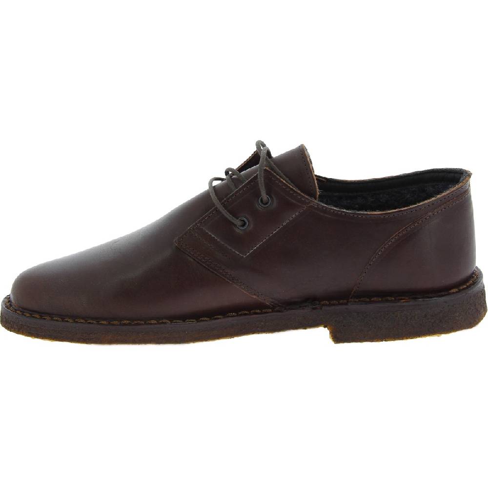 Lartigiano Del Cuoio Scarpe basse da uomo in pelle marrone scuro con fodera invernale Italy