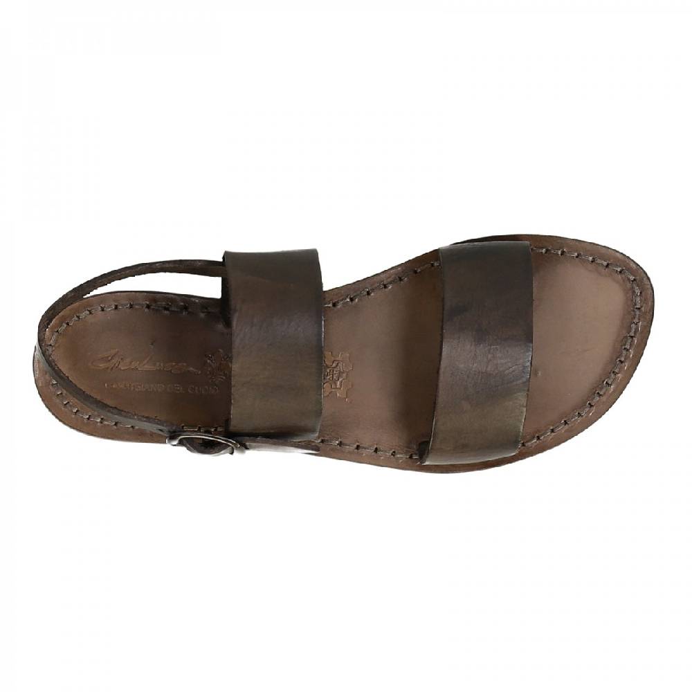Lartigiano Del Cuoio Sandali francescani donna in pelle color fango artigianali Offerta