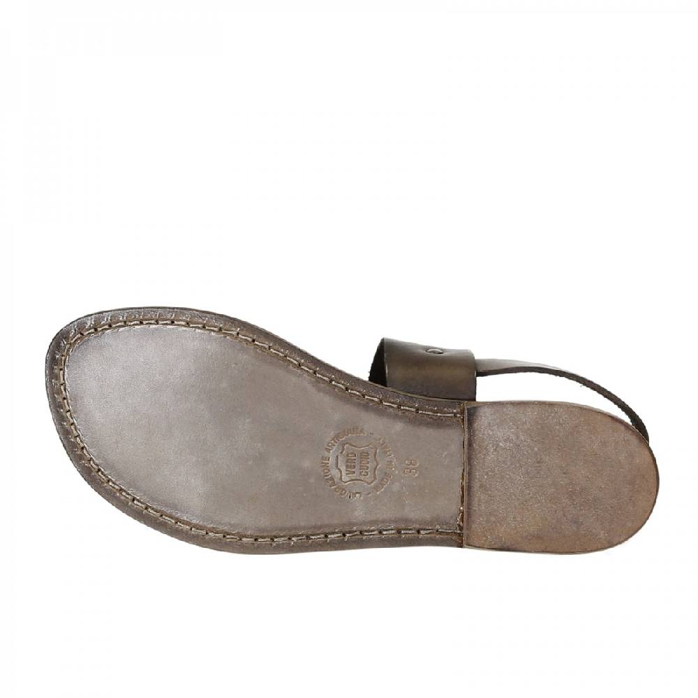 Lartigiano Del Cuoio Sandali francescani donna in pelle color fango artigianali Offerta
